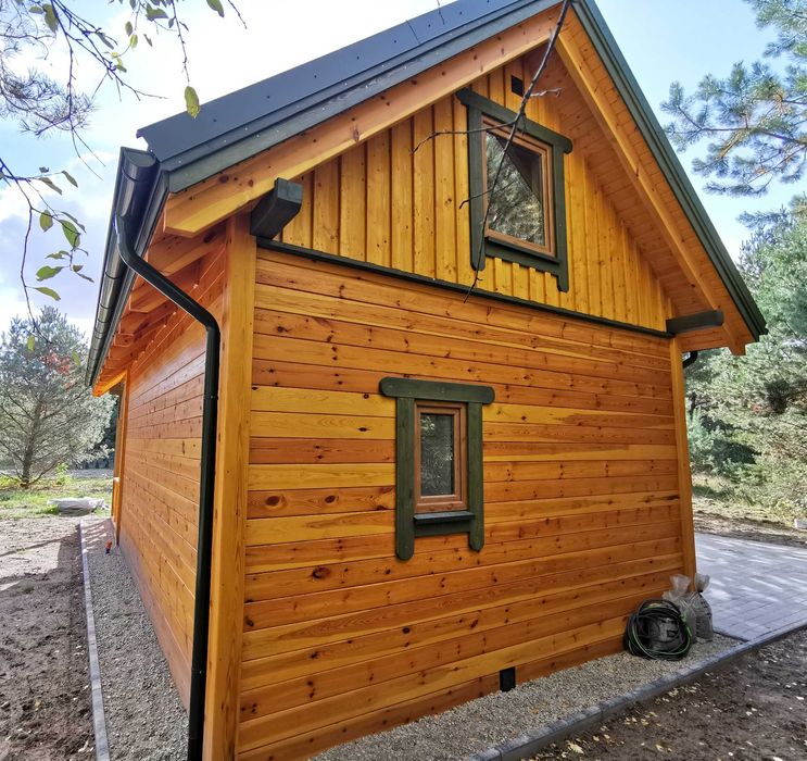 Całoroczny dom z drewna 35 m2 NA ZGŁOSZENIE bez pozwolenia