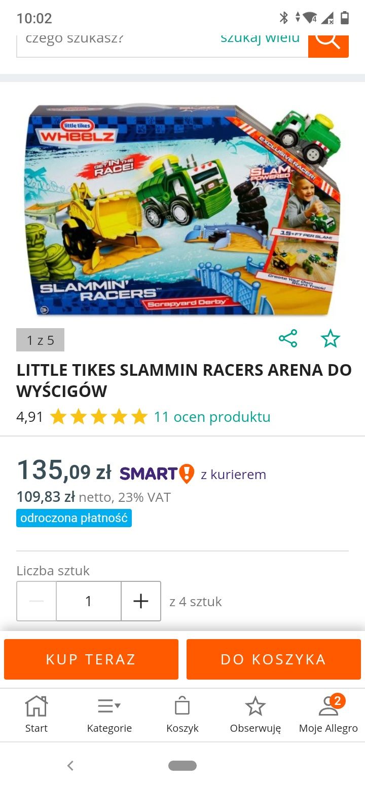 Tor przeszkód Little Tikes arena do wyścigów