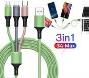 Kabel USB 3w1 ładowarka do telefonu