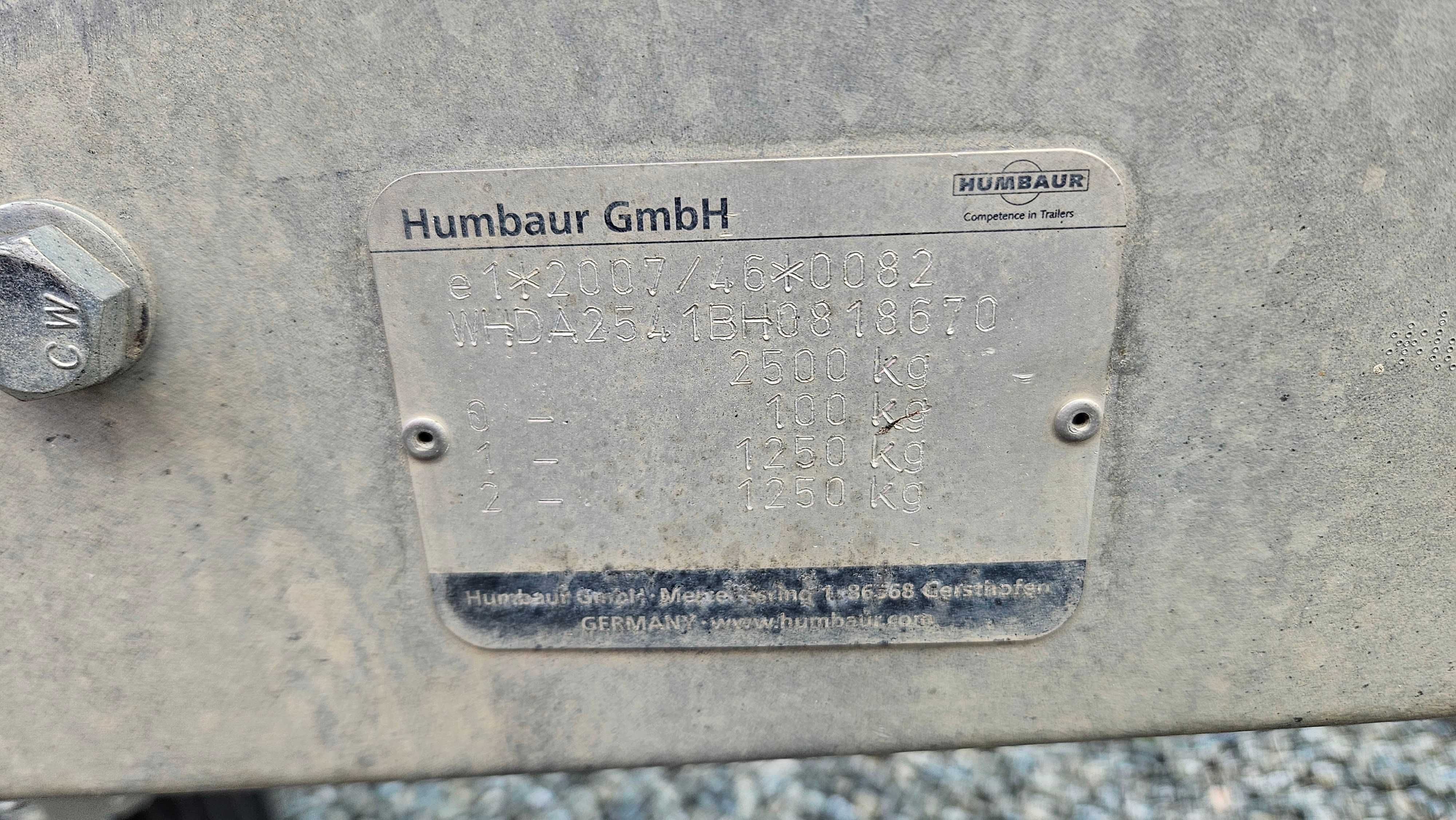 Laweta uchylna Humbaur dwuosiowa 2500 DMC