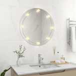 Vidaxl Lustro Ścienne Z Lampkami Led, Okrągłe, Szklane