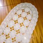 beżowy ,szydełkowy bieznik -95cm x 30,00