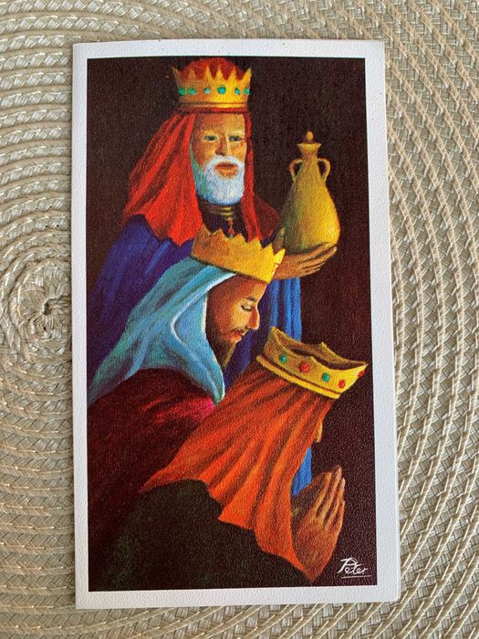 Postais religiosos e de Natal antigos vintage dos anos 70 / 80