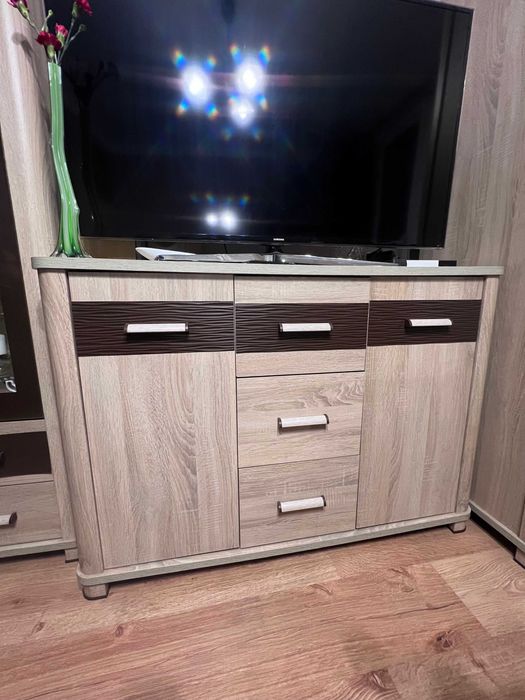 Duży zestaw mebli do salonu Dąb Sonoma