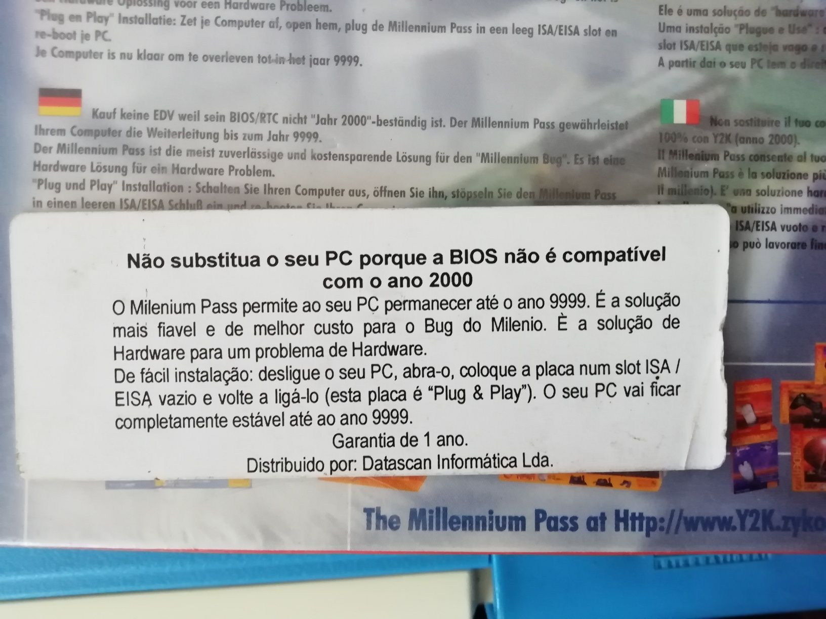 Placa Zycon Millenium Pass Year 2000 Bug Computer Update ISA/EISA BNIB