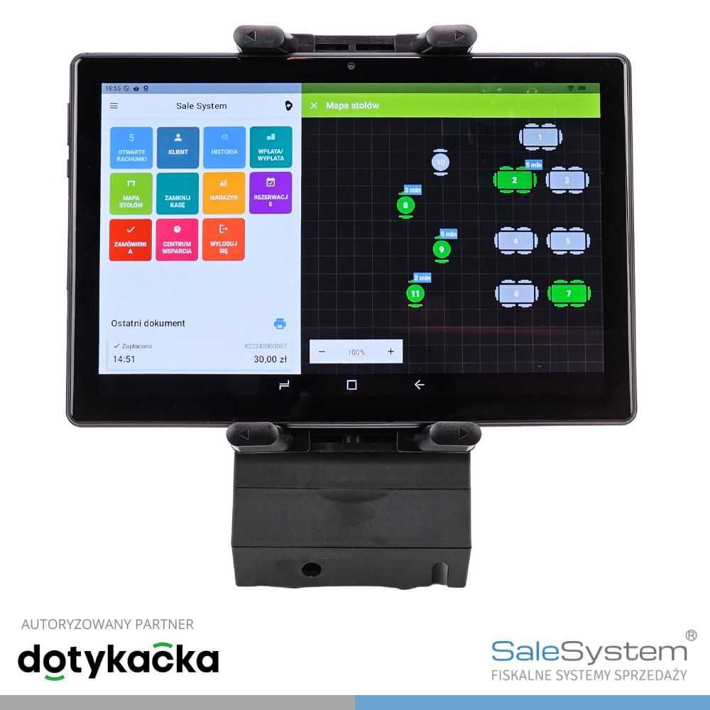 System POS tablet 10 cali z drukarką fiskalną Elzab Terminal płatniczy