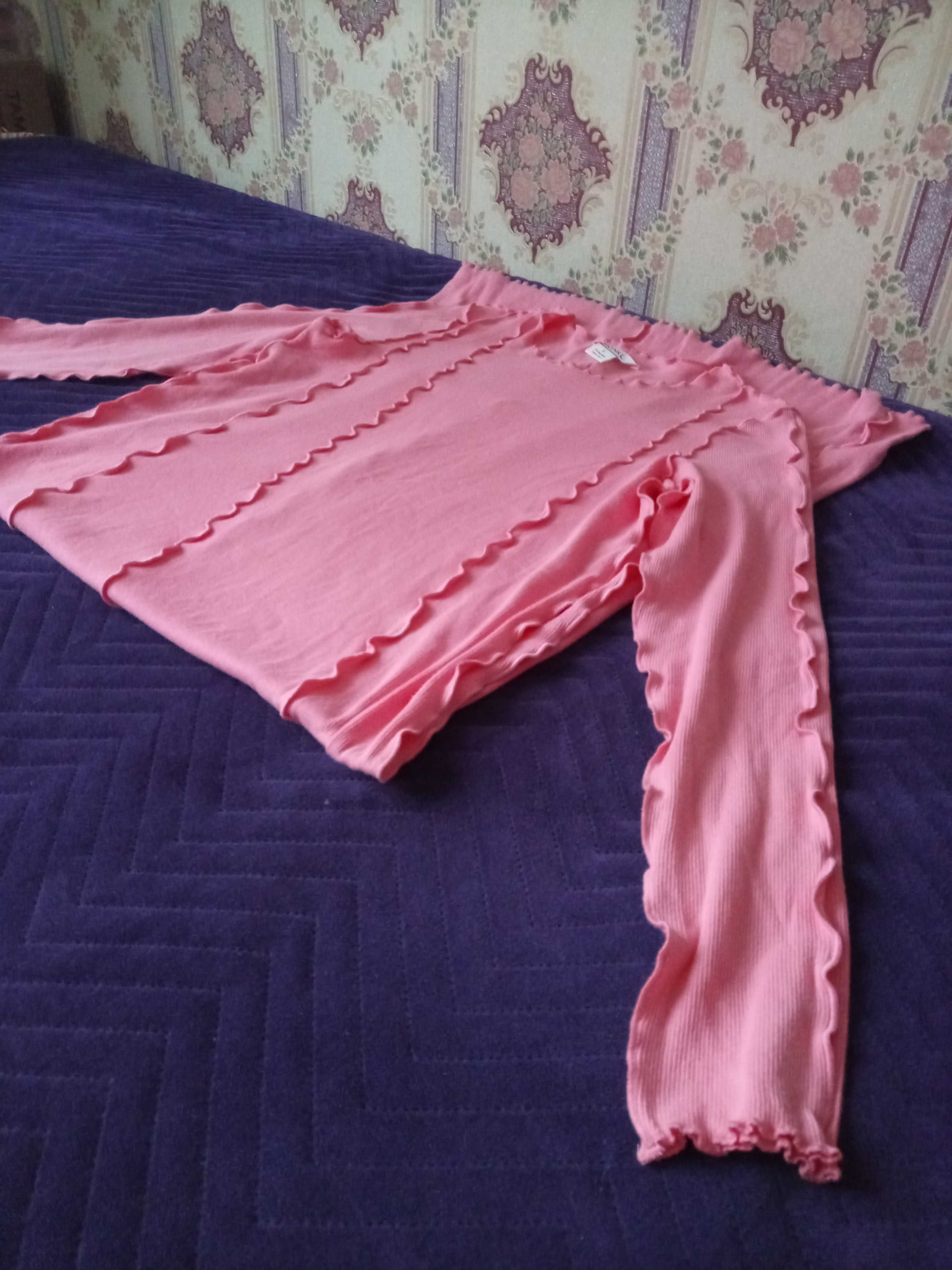 Sukienka bawełniana różowa długi rękaw Monki S Barbie