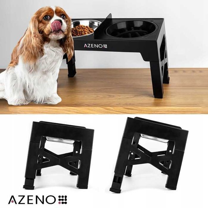 Podwójna MISKA dla psa kota regulowana zestaw 3w1 lekko uszkodzona!