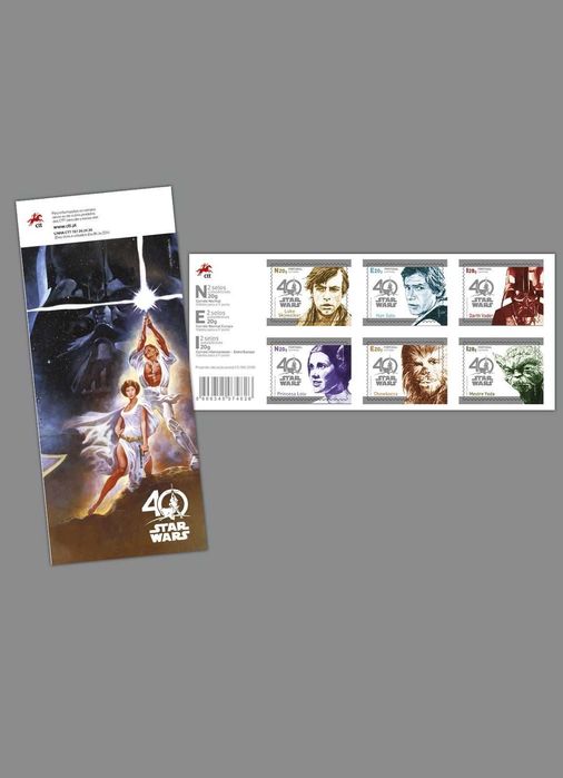 40 anos GUERRA das ESTRELAS - BOOKLET 6 selos auto adesivos - 2017