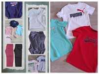 Paka Reebok bluzki big star spodnie Reserved 128/134 4f koszulki Puma