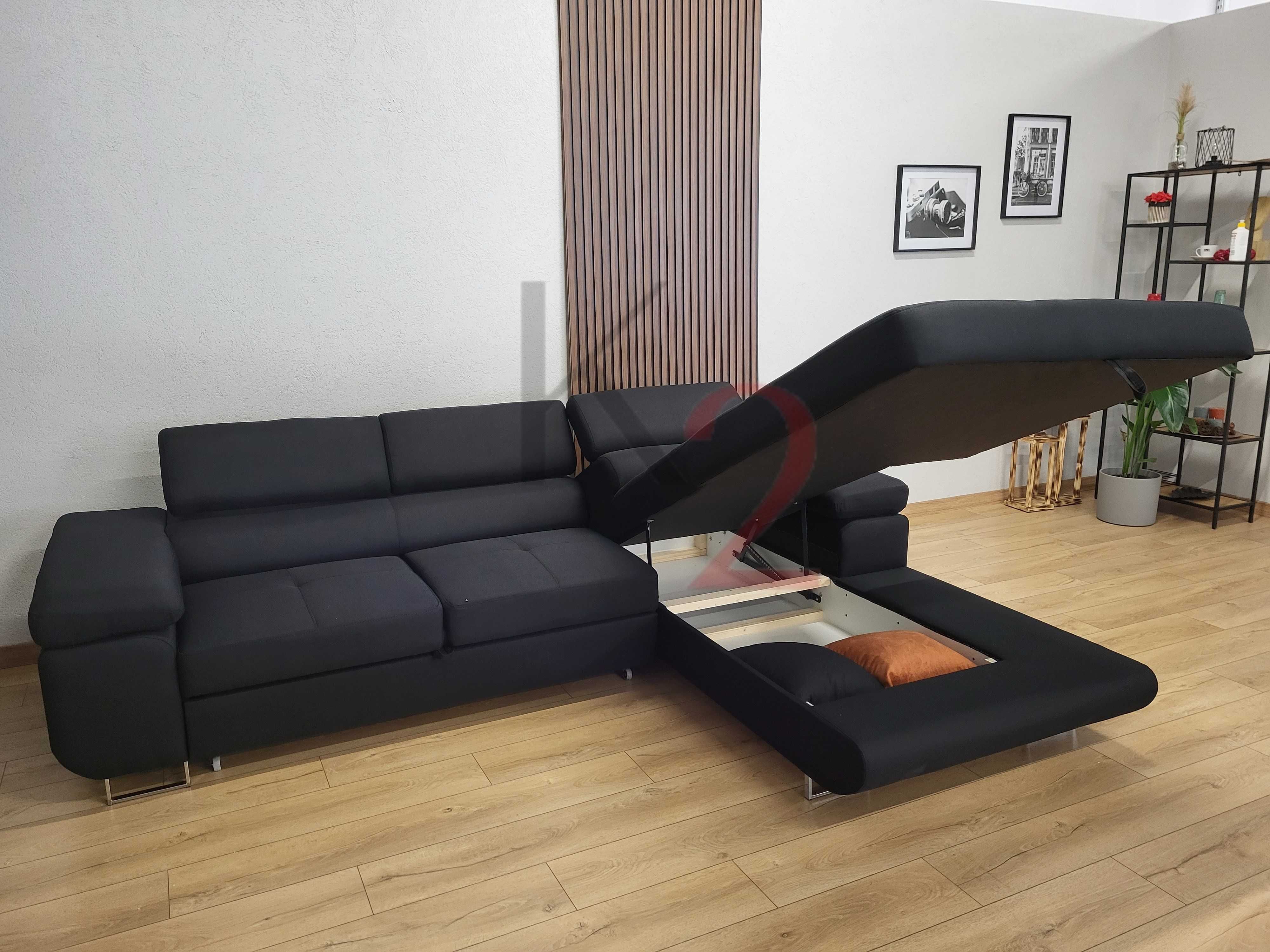 Narożnik ALEX regulowane zagłówki ROGÓWKA sofa kanapa pojemnik +GRATIS