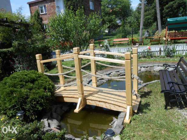 Mostek Drewniany ogrodowe nad oczko wodne