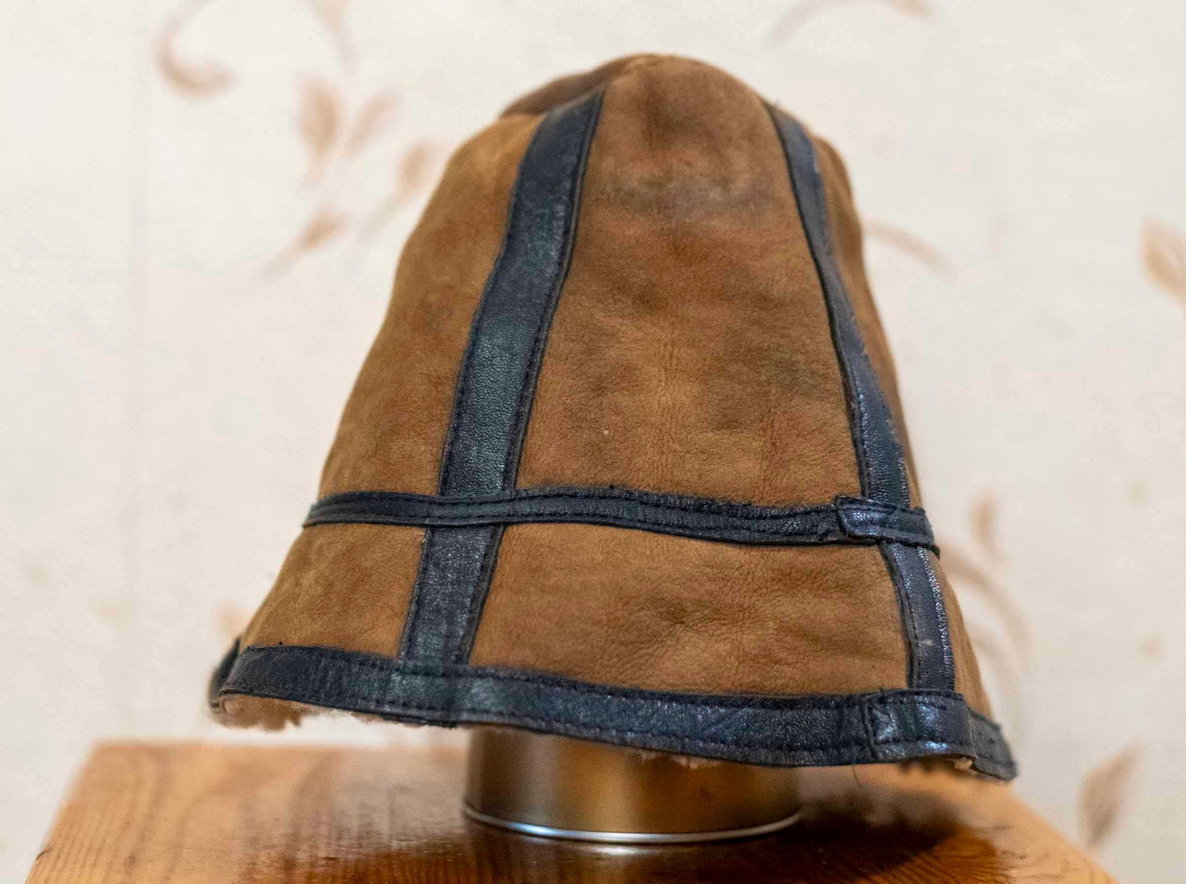 Stylowa czapka kapelusz zimowa z naturalnego futra retro design ciepło