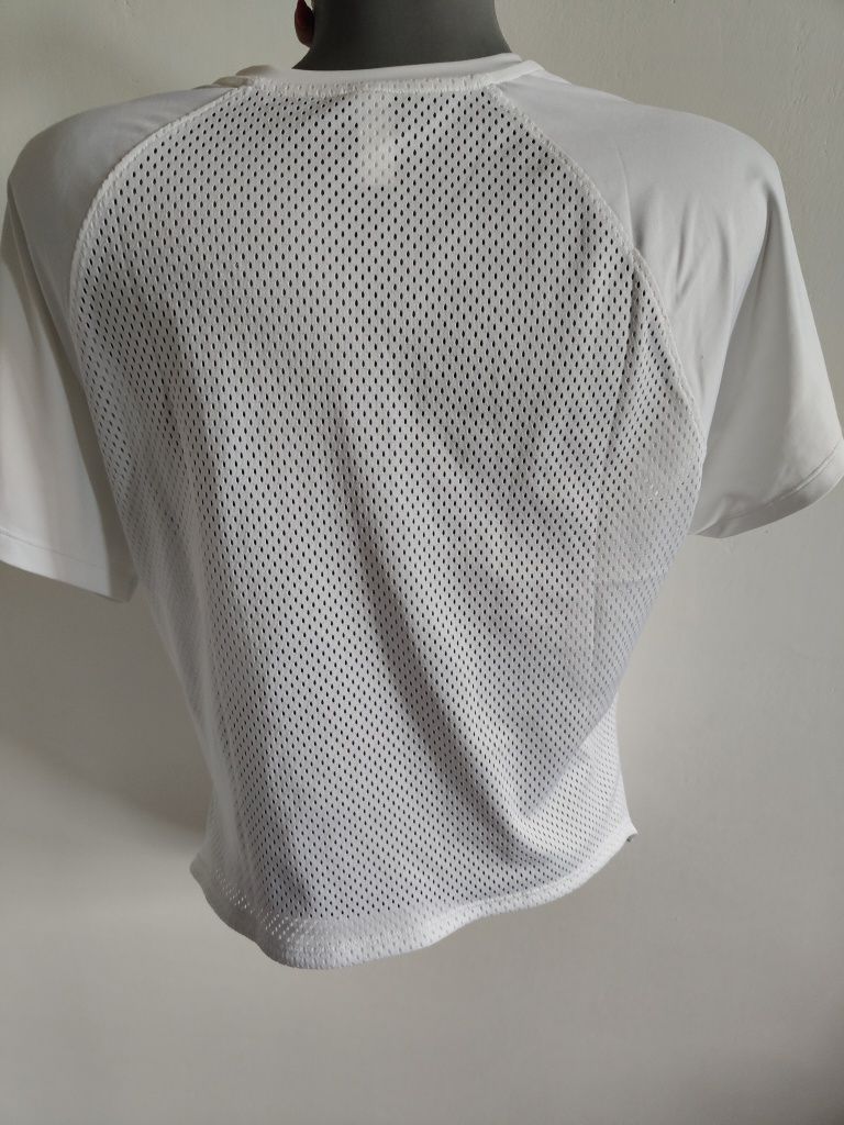 Under Armour markowa biała koszulka sportowa do biegania r 40/L siatka