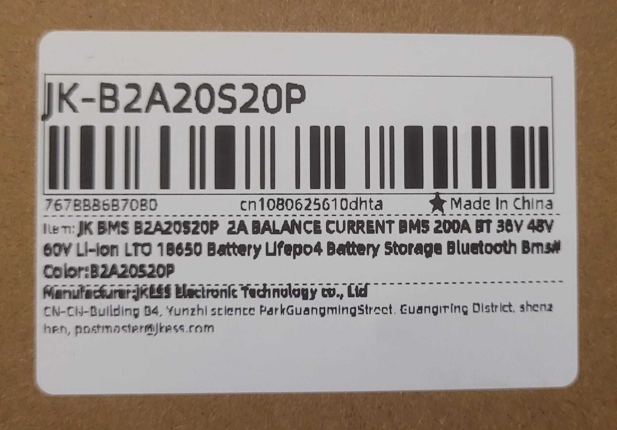 BMS 350/200 - JK B2A20S20P + BONUS - na 8-20/24 ogniw, 2A balans,