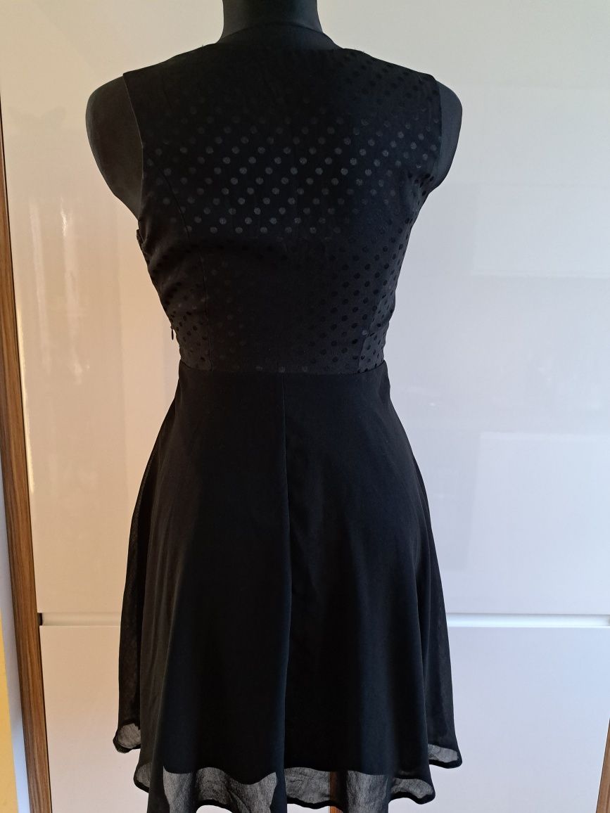 F&F sukienka mała czarna szyfon 34