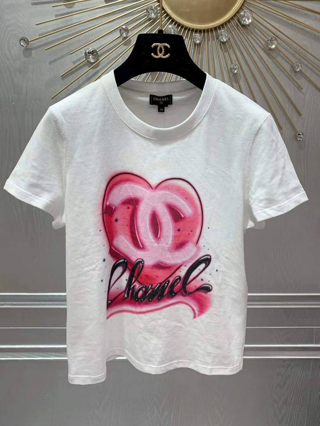 Chanel® Luksusowy T-shirt CC ekskluzywna bluzka markowa logowana bluza