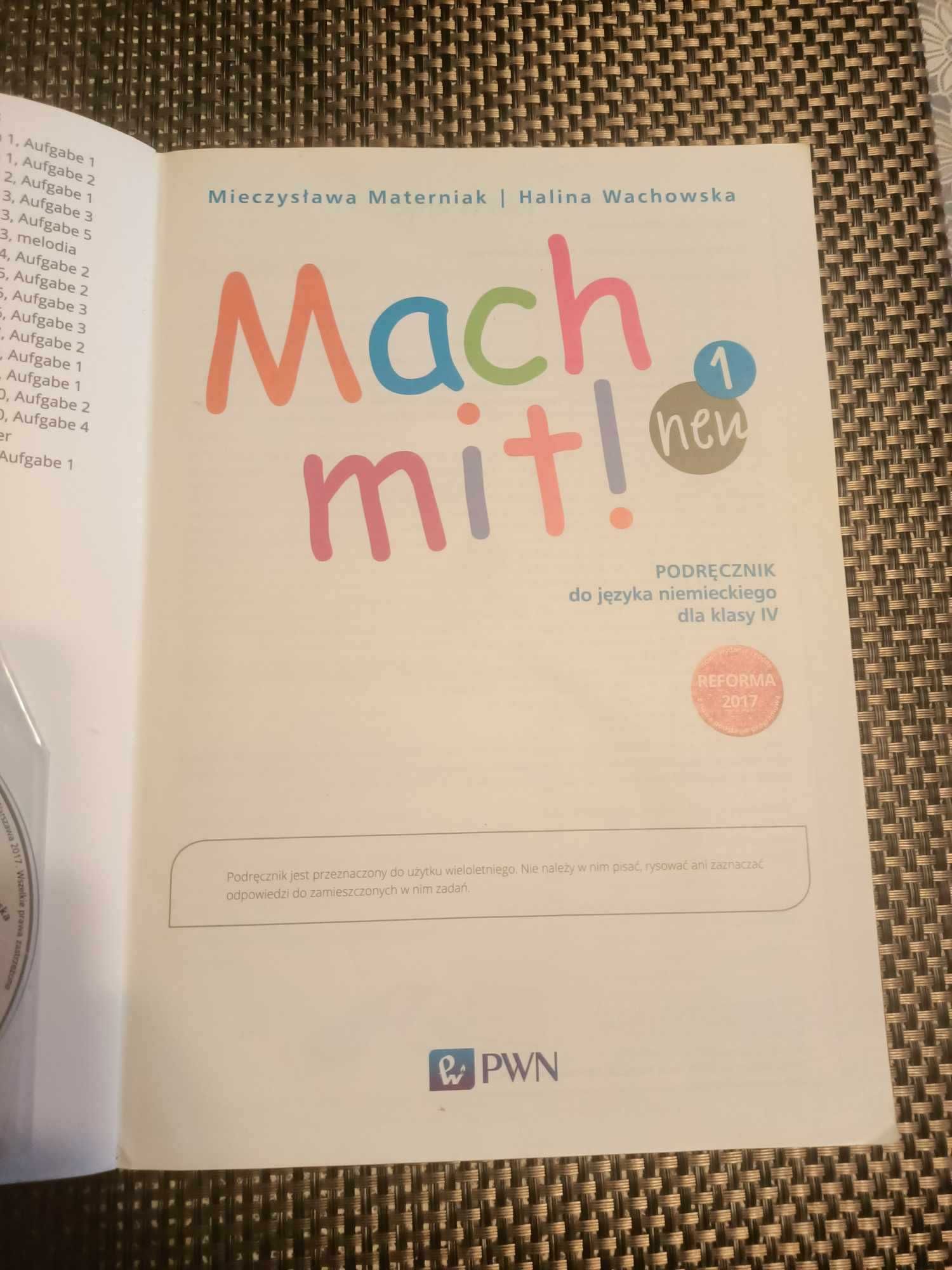 Mach mit! neu 1. Język niemiecki. Podręcznik. Klasa 4 + nagrania audio