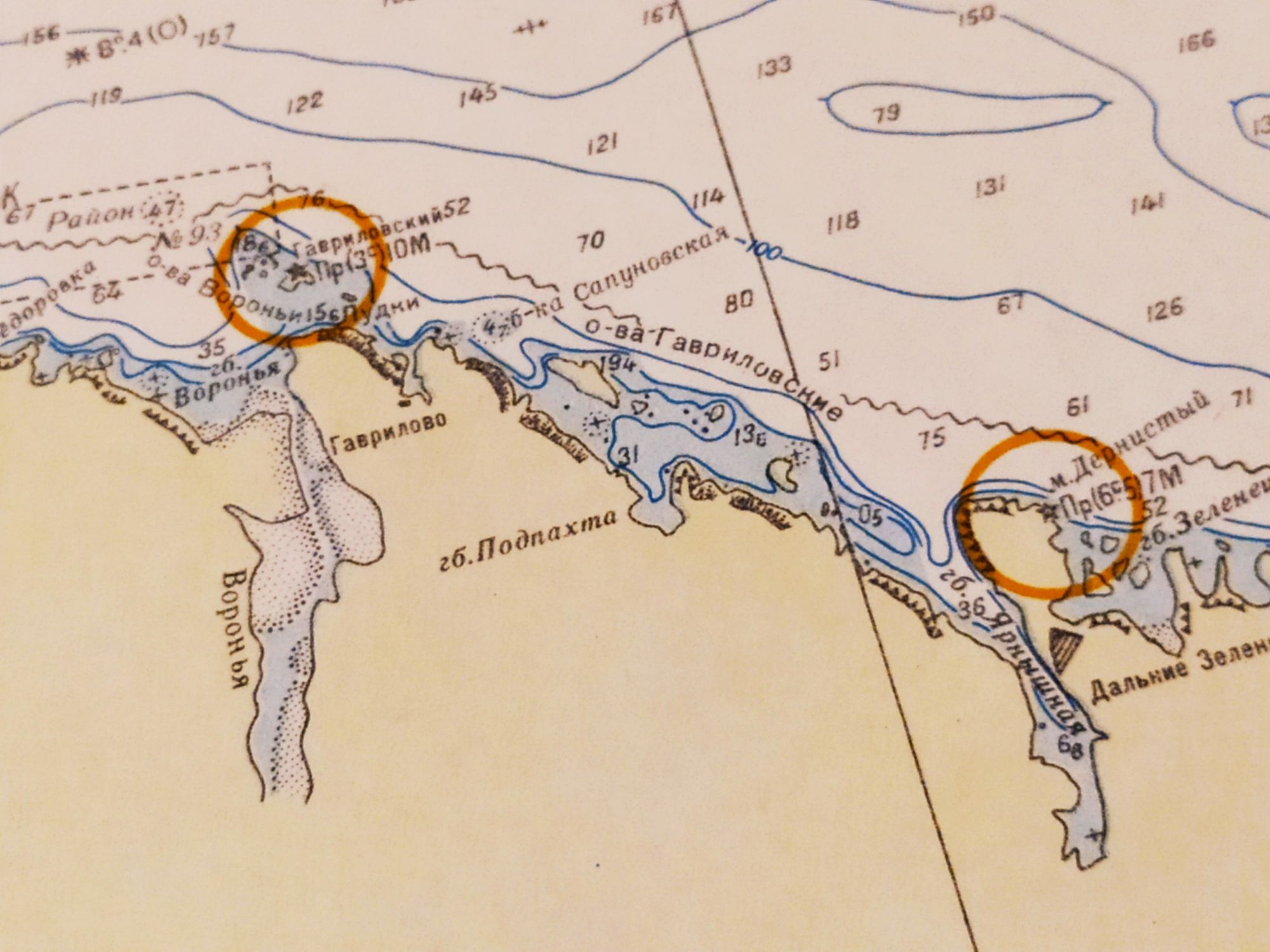 Морская карта Баренцево море Кольский полуостров
