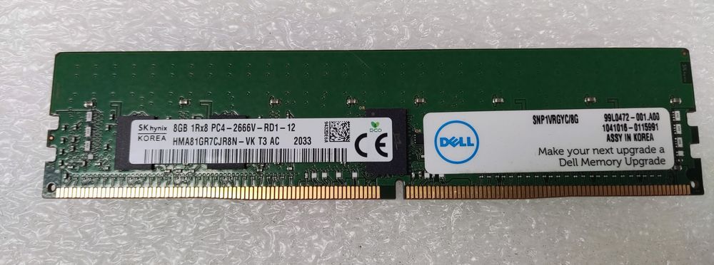 Memória Servidor 8gb DDR4 2666 ECC
