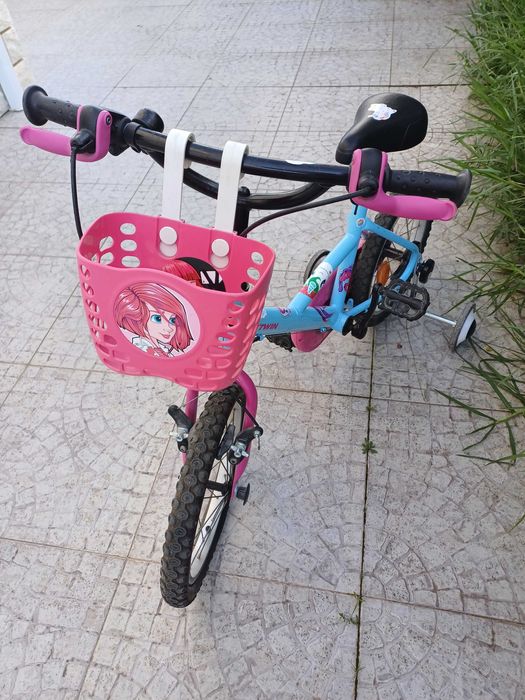 Bicicleta de criança, roda 16 polegadas e com rodas estabilizadoras