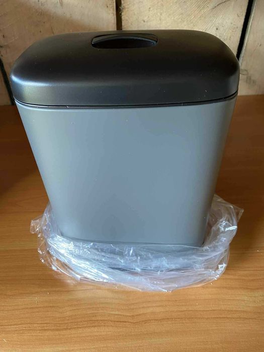 Relaxdays Kosz na śmieci 5l czarny – wiszący do kuchni łazienki, biura
