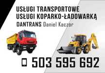 Usługi koparką koparko-ładowarka piach ziemia żwir kamień wyburzenia