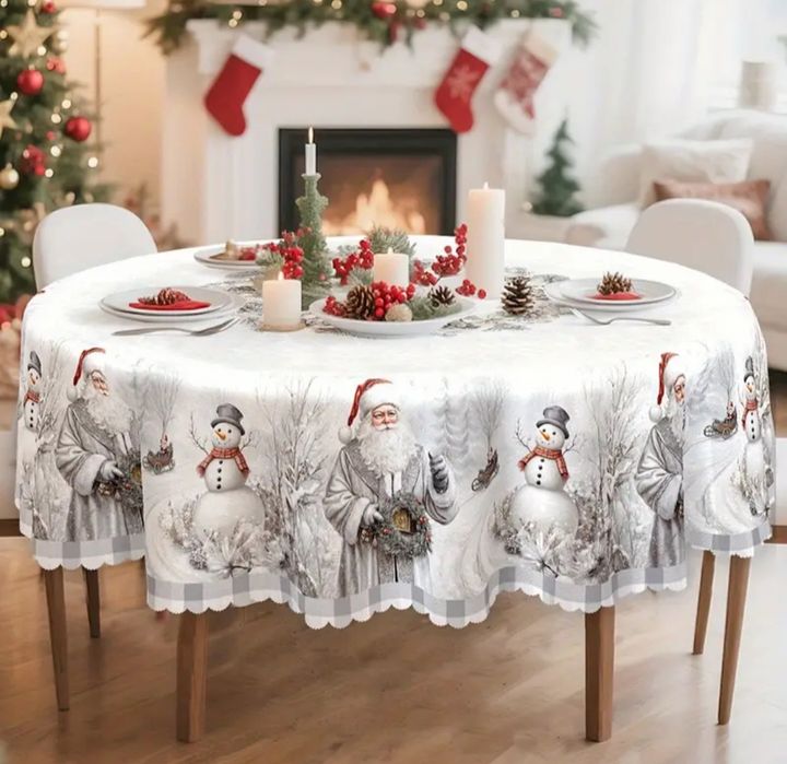 Obrus świąteczny okrągły 152cm