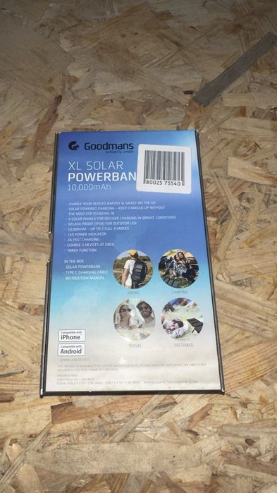 Павербанк Goodmans XL Solar Powerbank 10 000 мА·ч
Goodmans XL Solar Po