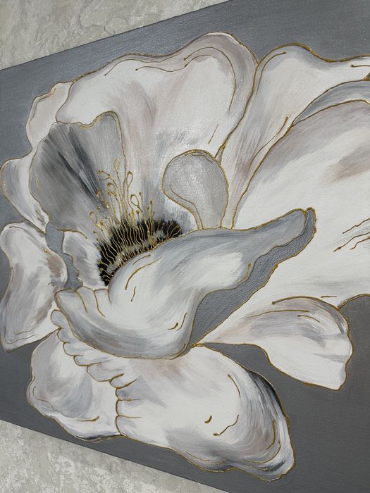 Картина Пион 60*60см. Акрил, текстура