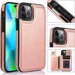 YUMESS etui skórzane iPhone 14 Pro Max portfel pasek różowe złoto