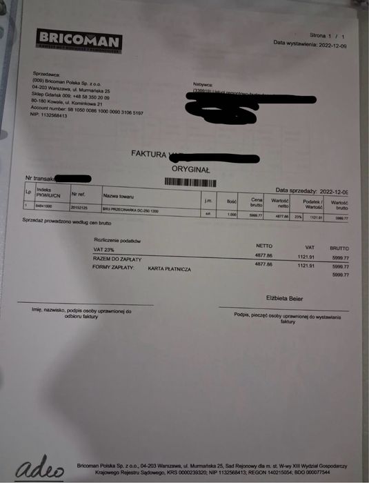 Przecinarka elektryczna RUBI 1200 DC-250 stołowa nowa nieużywana