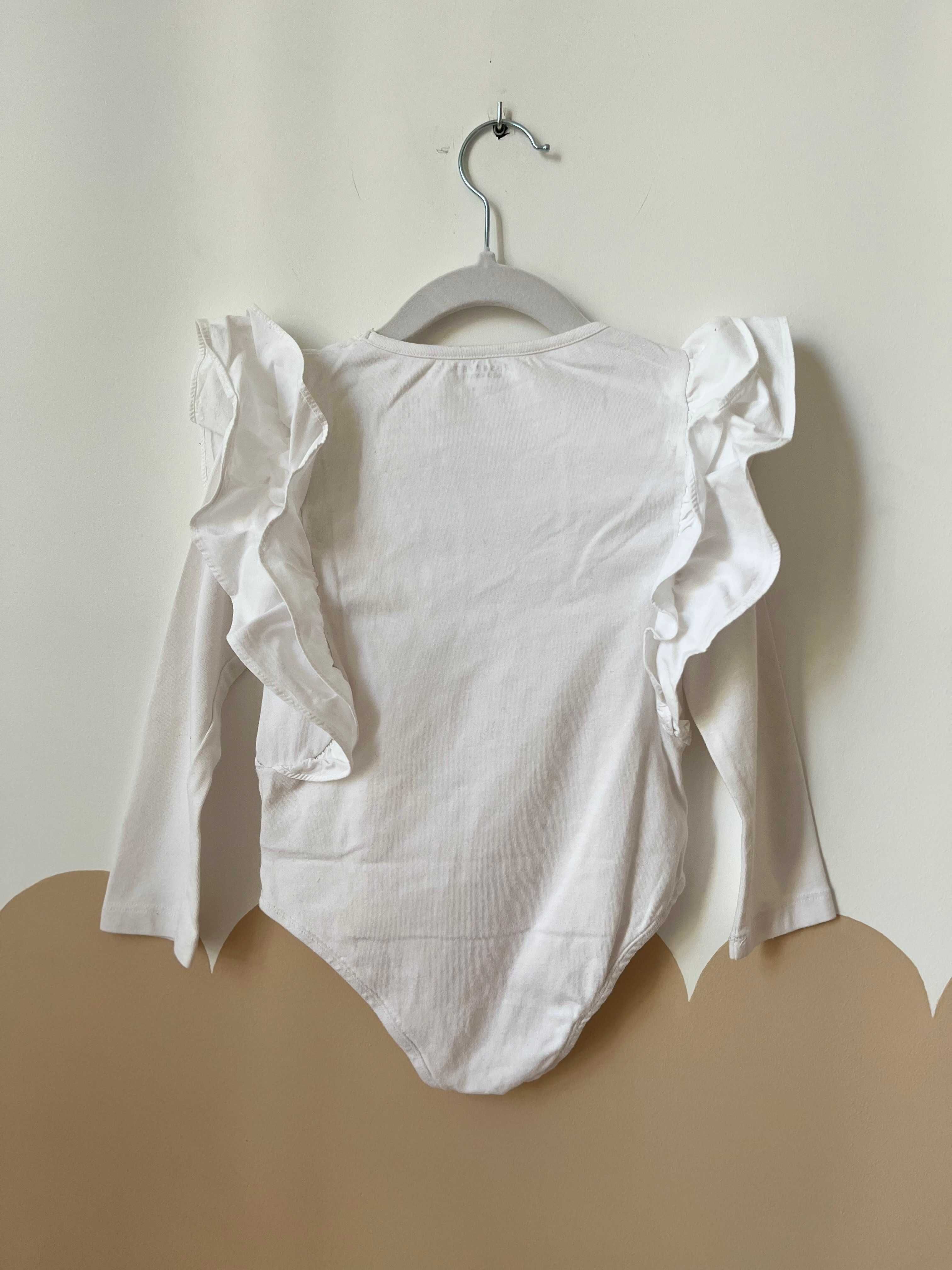 OKAZJA!!! Białe, bawełniane body z ozdobną falbanką z Reserved r.104