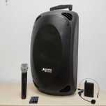 Coluna Portátil Profissional 2x8" 400W RMS - BT/SD/USB/FM/2xmicrones