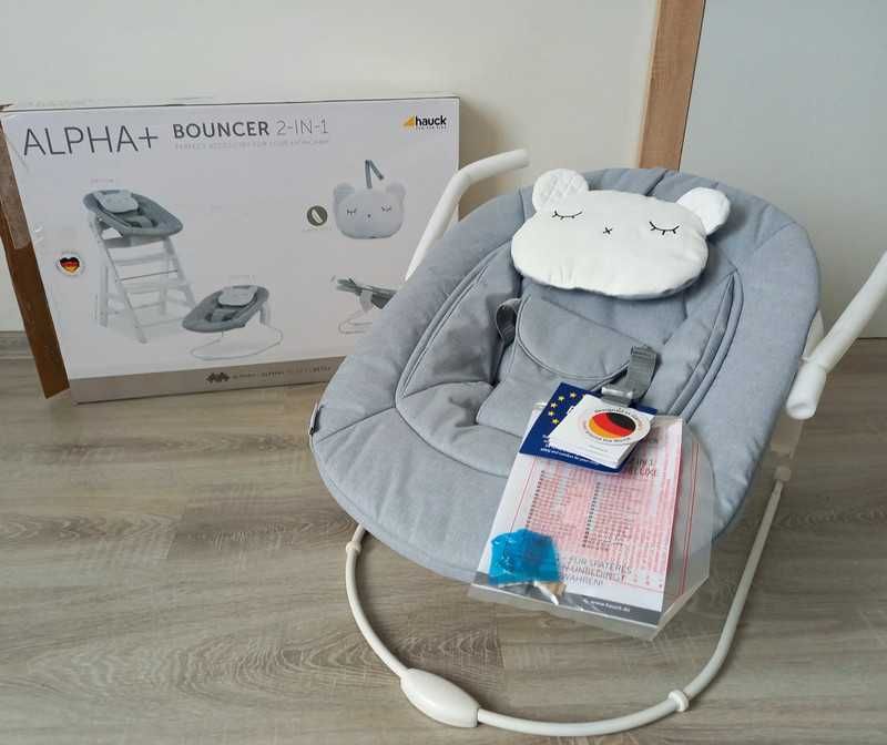 NOWY Leżaczek na krzesełko Hauck Alpha Bouncer 2w1 Pastel Bear