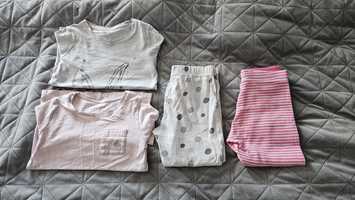 Piżamy 4-5 lat Zestaw 2x bluzka + 2x spodnie