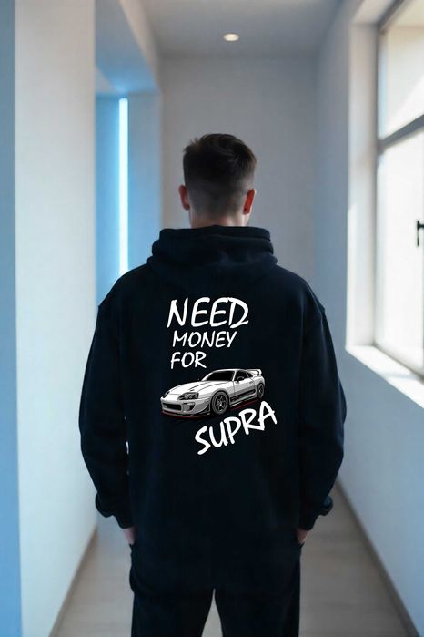 Męska Czarna Bluza M Need Money For Supra