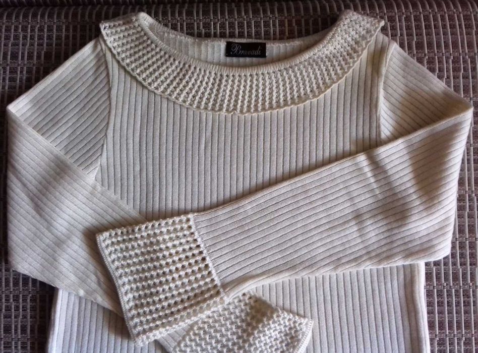 Фирменный джемпер/ свитер вязаный с трикотажа Bravadi