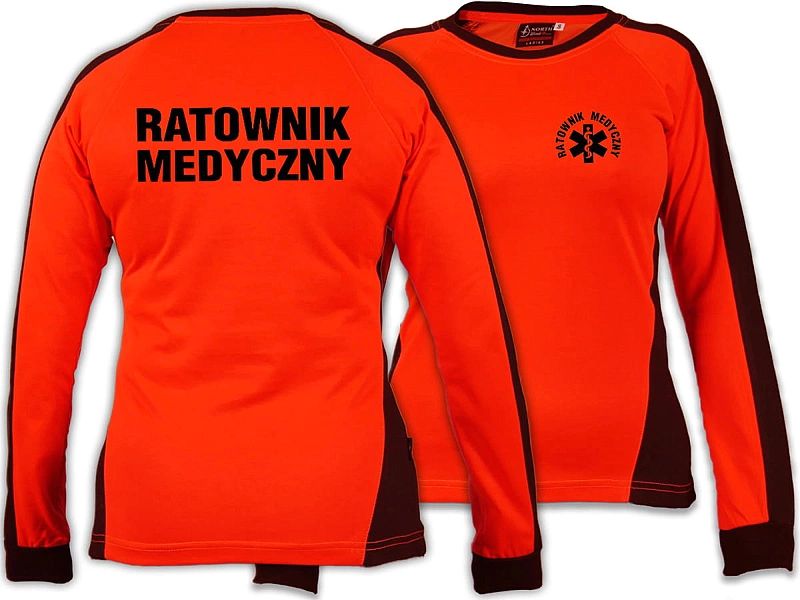 Koszulka FLUO damska ratownicza FUNKCYJNA z długim rękawem (M)