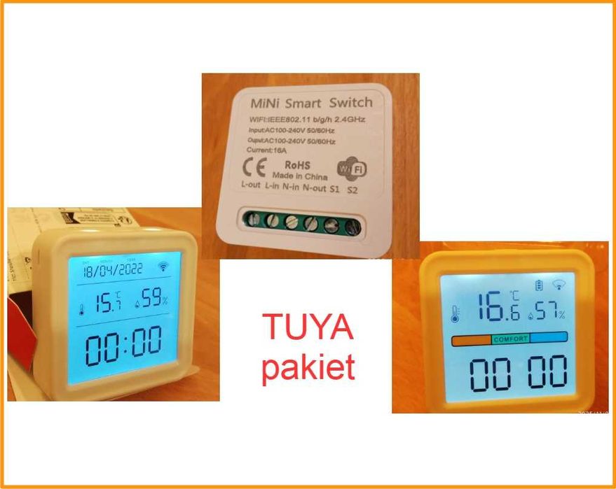 TUYA PAKIET Wifi termometr temperatura wilgotność x2, smart switch