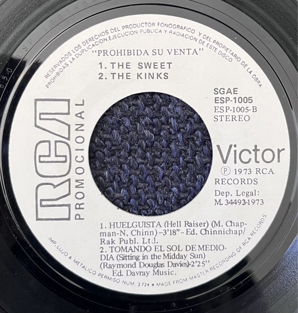 Lou Reed - The Kinks  7/45 promocional