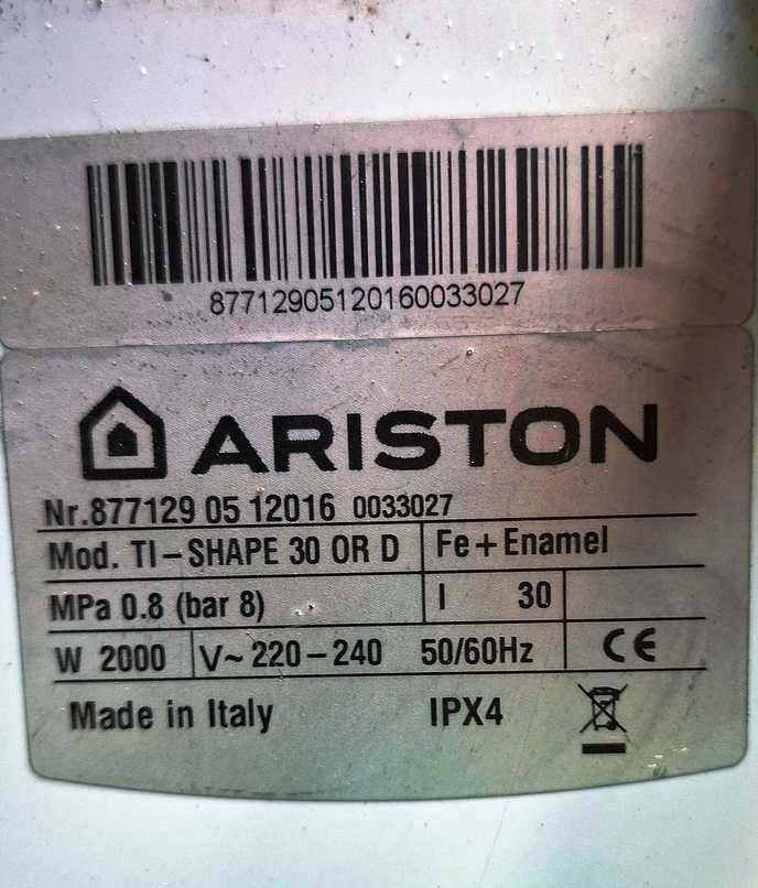 Przepływowy podgrzewacz wody Ariston
TI-SHAPE 30 OR D Ti Shape Small