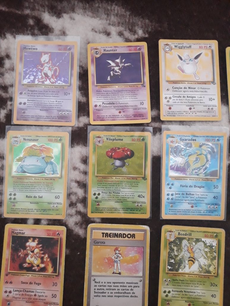 Lote 5 cartas Pokémon raras ou de 1a edição