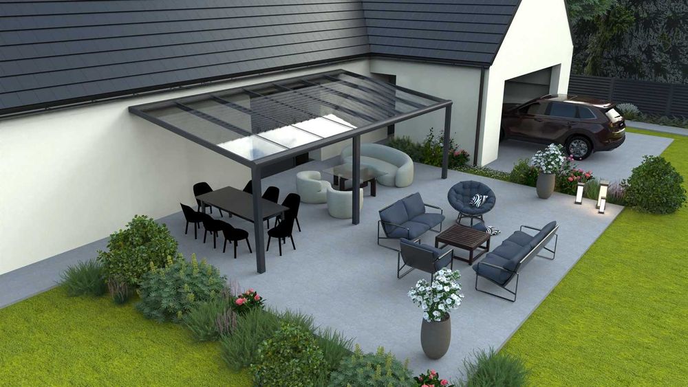 Tarasowe zadaszenie 9×5 m – skonfiguruj swój model w kilka minut