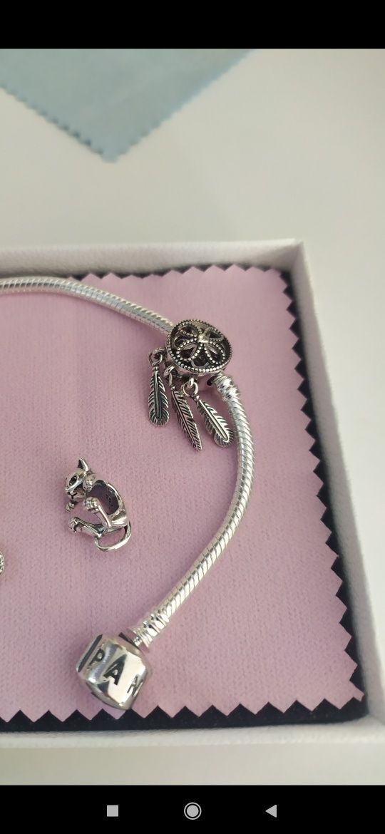 Charms zawieszka srebrna S925, do bransoletki Pandora, NOWY kotek