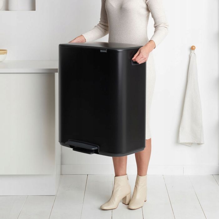 kosz na śmieci stal nierdzewna brabantia 60l czarny
