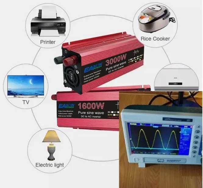 Перетворювач, інвертор для котла EASUN 3000W, чиста синусоїда 12V/220V