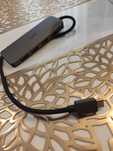 Uni USB Hub 1 do 4 USB 3.0 Srebrny Aluminium