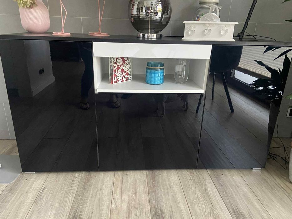 Szafka komoda czarny połysk