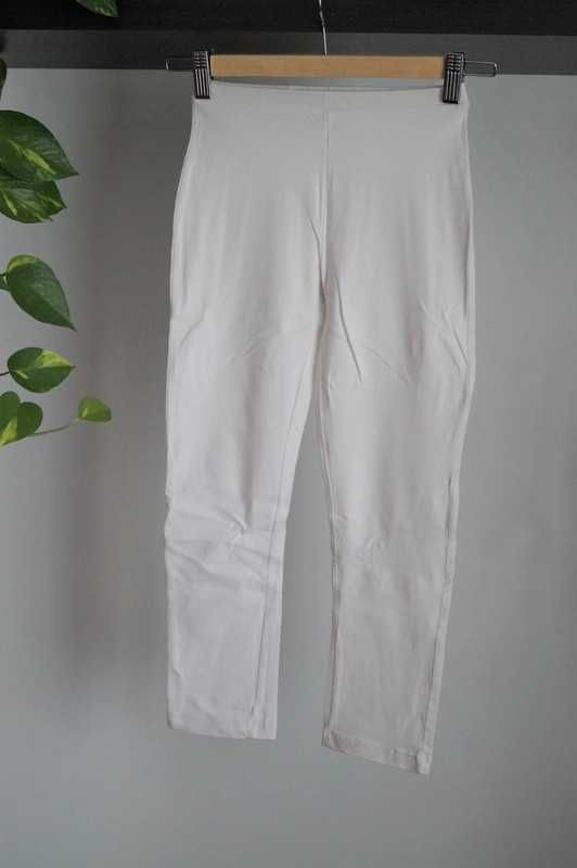Atmosphere - białe legginsy spodnie sportowe 3/4 XS / 34
